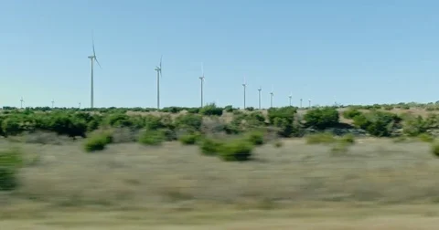 Drive By Texas Wind Turbines Stock Footage 71404418