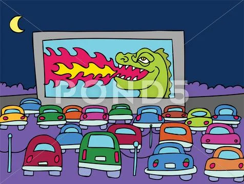 Drive in theater Stock Illustration