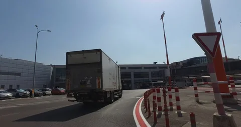 Drive through Air Port "back office" Stock Footage 109061124