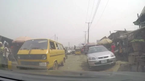 Drive through Ajegunle Stock Footage 155334782