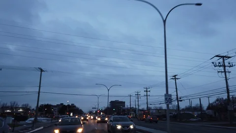 Drive through boulevard St-Jean in Montreal, Canada Stock Footage 105464485