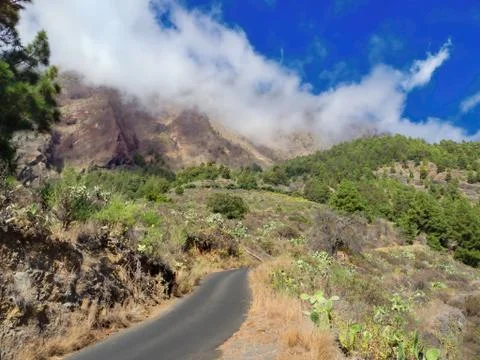 Drive through the Caldera de Taburiente La Palma Stock Photos