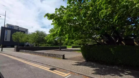 Drive Through Cardiff City Centre and Buildings at Wales UK Stock Footage 333977955