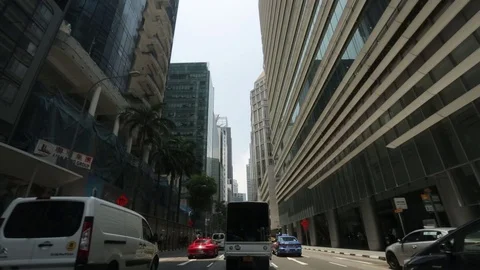 Drive through CBD. Central Business District. Shenton Way Video stock 71262217