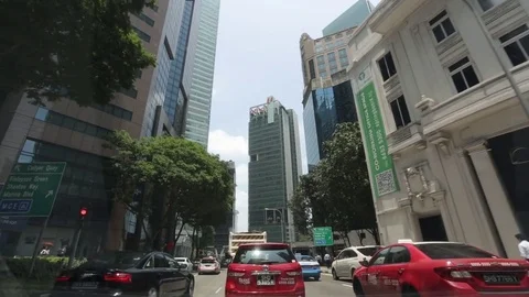 Drive through CBD. Central Business District. Singapore Stock Footage 71262685