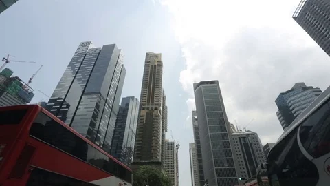 Drive through CBD. Central Business District. Singapore Video stock 71262690