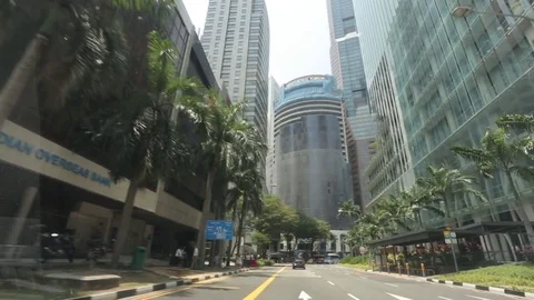 Drive through CBD. Central Business District. Singapore Stock Footage 71262747