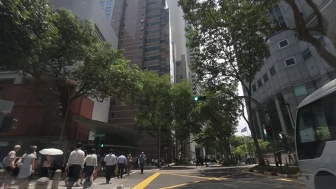 Drive through CBD. Central Business District. Singapore Stock Footage 71262759