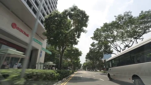 Drive through CBD. Central Business District. Singapore Stock Footage 71262760