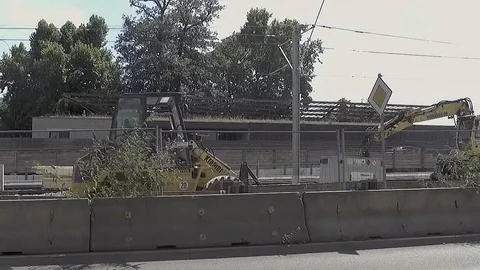 Drive through construction site Video stock 94077990