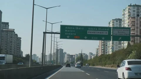 A drive through the highway inside Adana Stock Footage 146029418