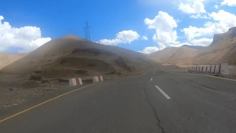 Drive Through Himalayan Mountains from Kargil to Leh Stock Footage 328770102