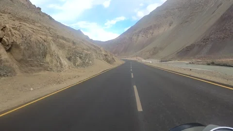 Drive Through Himalayan Mountains from Kargil to Leh Stock Footage 328772263