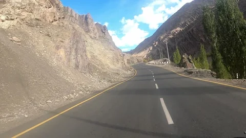 Drive Through Himalayan Mountains from Kargil to Leh Stock Footage 328772770