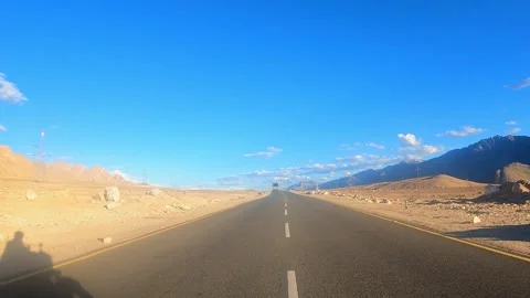 Drive Through Himalayan Mountains from Kargil to Leh Stock Footage 328823001