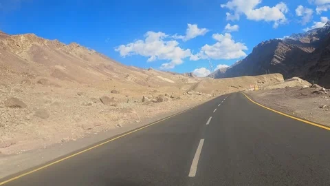 Drive Through Himalayan Mountains from Kargil to Leh Stock Footage 328823010