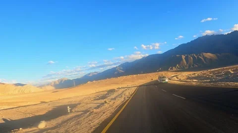 Drive Through Himalayan Mountains from Kargil to Leh Stock Footage 328823493