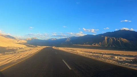 Drive Through Himalayan Mountains from Kargil to Leh Stock Footage 328823657