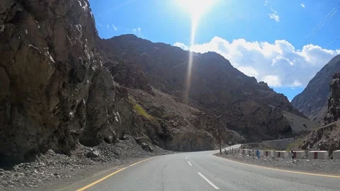Drive Through Himalayan Mountains from Kargil to Leh Stock Footage 328823972