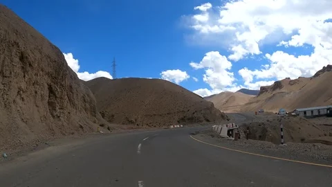 Drive Through Himalayan Mountains from Kargil to Leh Stock Footage 328824054