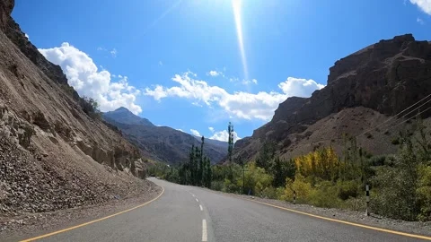 Drive Through Himalayan Mountains from Kargil to Leh Stock Footage 328824087