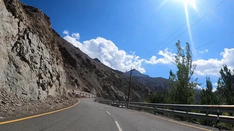 Drive Through Himalayan Mountains from Kargil to Leh Stock Footage 328824178