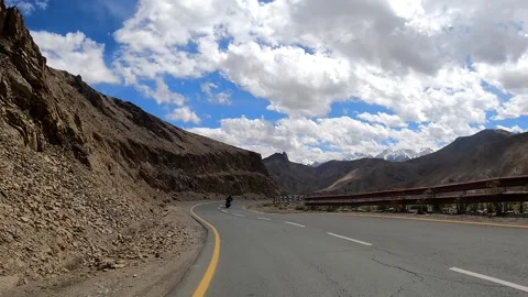 Drive Through Himalayan Mountains from Kargil to Leh Stock Footage 328824525