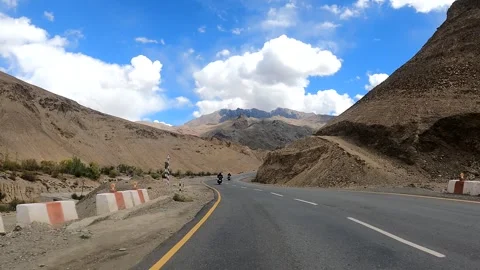 Drive Through Himalayan Mountains from Kargil to Leh Stock Footage 328824587