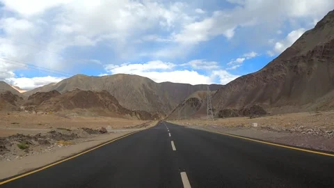 Drive Through Himalayan Mountains from Kargil to Leh Stock Footage 328825079