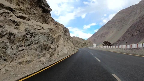 Drive Through Himalayan Mountains from Kargil to Leh Stock Footage 328825083