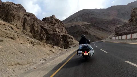 Drive Through Himalayan Mountains from Kargil to Leh Stock Footage 328825278