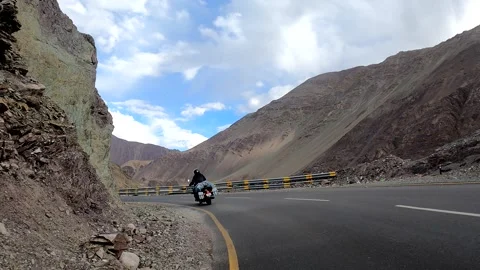 Drive Through Himalayan Mountains from Kargil to Leh Stock Footage 328825469