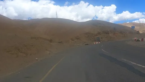 Drive Through Himalayan Mountains from Kargil to Leh Stock Footage 328826536