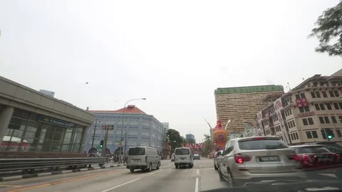 Drive through New Bridge Road at Chinatown area Stock Footage 78174757