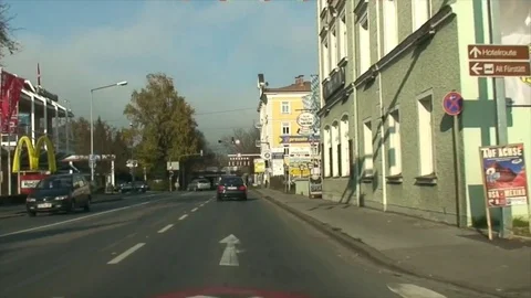 Drive through Rosenheim, Germany, Upper Bavaria II Stockbeeldmateriaal 83965167
