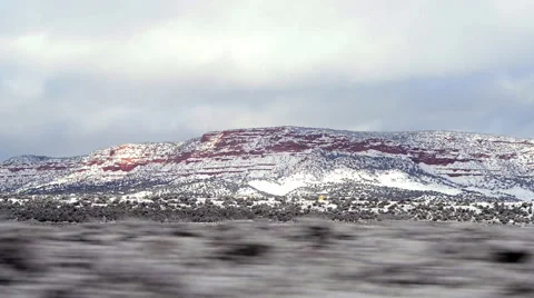 Drive through the snow mountains Stock-Footage 64200731