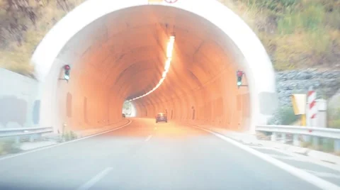 Drive through Tunnel Stock Footage 53321491