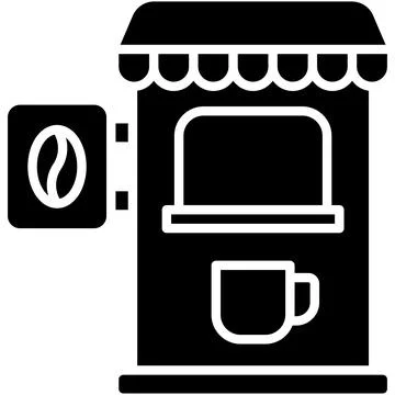 Drive-thru coffee icon, Coffee shop related vector Stock Illustration