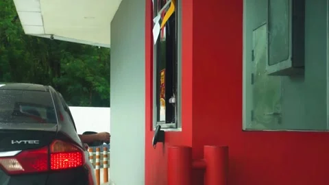 Drive thru counter. Stock Footage 209117332