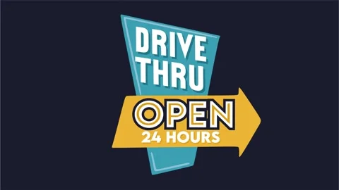 Drive Thru Open 24 Hour Stock Footage 294729181