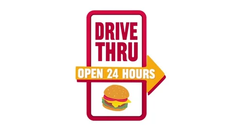 Drive thru open 24 hours Stock Footage 326570373
