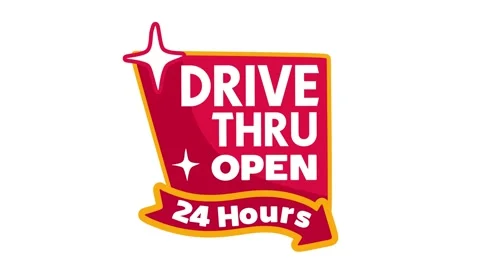 Drive thru restaurant open 24 hours Stock Footage 329733387