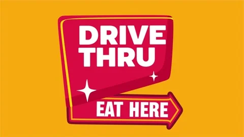 Drive thru restaurant open 24 hours Stock Footage 329733389