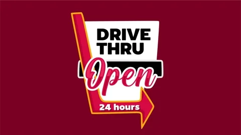 Drive thru restaurant open 24 hours Stock Footage 331631253