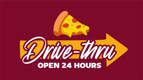 Drive thru restaurant open 24 hours Stock Footage 331631254