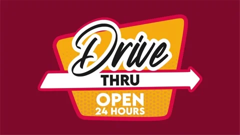 Drive thru restaurant open 24 hours Stock Footage 331631283