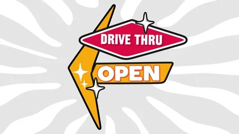 Drive thru restaurant open 24 hours Stock Footage 331631284
