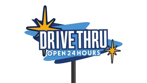 Drive thru restaurant open 24 hours 库存影片 332329651