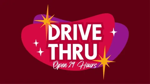 Drive thru restaurant open 24 hours Stock-Footage 332329655