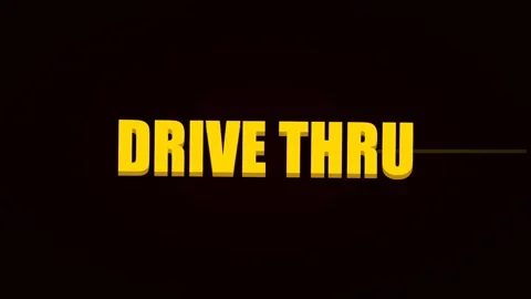 Drive thru restaurant service sign board. Stock Footage 334659082